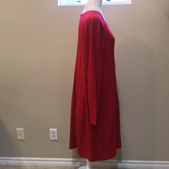 Jessica Howard Ribbed Cable Knit Rounded Neckline Long Sleeved Midi Dress-3X - Picture 3 of 14